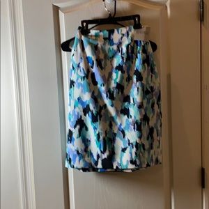 NWT Kasper size 8 skirt cabana blue multi